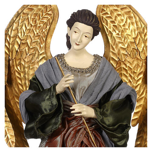 Engel mit Trompete aus Harz und Stoff Celebration, 50x20x20 cm 2