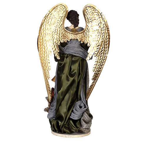 Engel mit Trompete aus Harz und Stoff Celebration, 50x20x20 cm 5