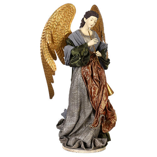 Christmas Angel with trumpet 50x20x20 cm Celebration resin and fabric 4