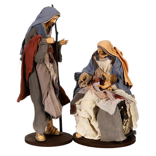 Nativity Holy Family set 30 cm Desert Light resin and fabric 1