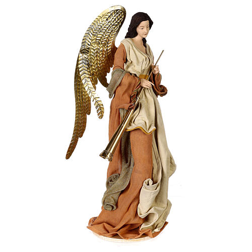 Angel with trumpet 65x30x20 cm for Holy Earth Nativity Scene 5