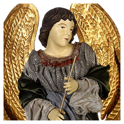 Angelo Celebration con tromba 60x25x20 cm resina e stoffa 2