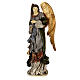 Christmas Angel Celebration with trumpet 60x25x20 cm in resin and fabric s3