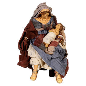 Holy Family statue 50 cm in resin and Desert Light fabric