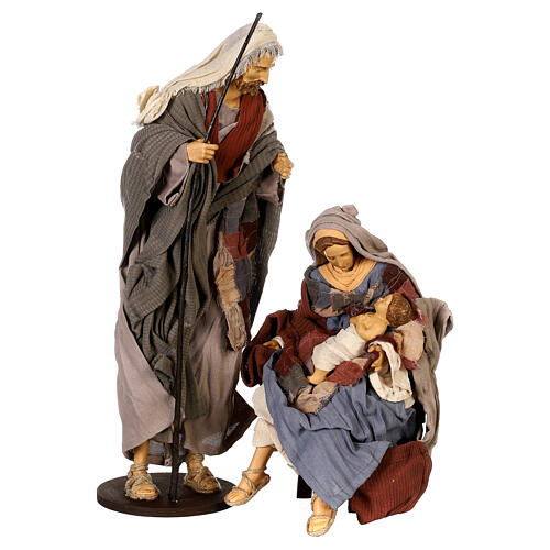 Holy Family statue 50 cm in resin and Desert Light fabric 1