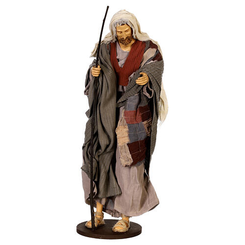 Holy Family statue 50 cm in resin and Desert Light fabric 3