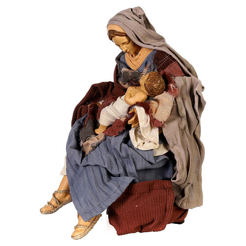 Holy Family statue 50 cm in resin and Desert Light fabric 4