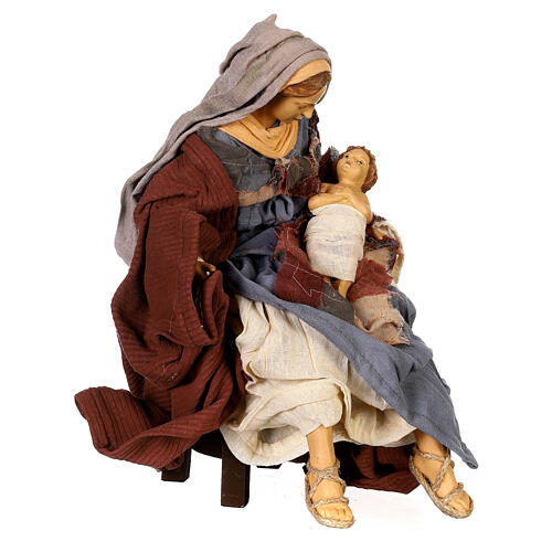 Holy Family statue 50 cm in resin and Desert Light fabric 6