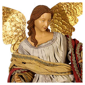 Christmas angel statue in flight Light of Hope 75x35x25 cm in resin and fabric