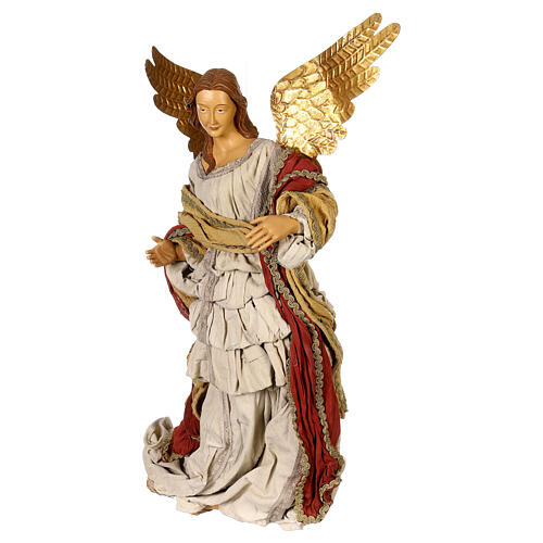 Christmas angel statue in flight Light of Hope 75x35x25 cm in resin and fabric 3