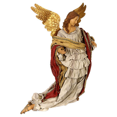 Christmas angel statue in flight Light of Hope 75x35x25 cm in resin and fabric 5