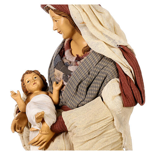 Nativity on the knees, Desert Light collection of 50 cm, resin and fabric 4