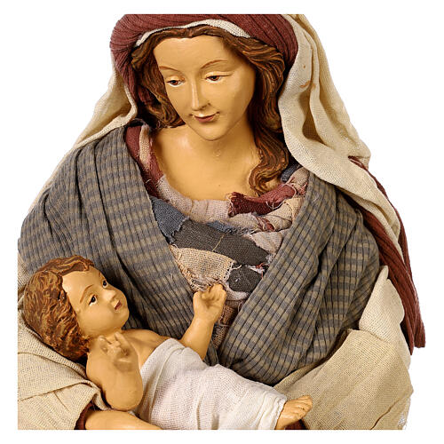 Holy Family statue Desert Light kneeling 50 cm resin and fabric 2