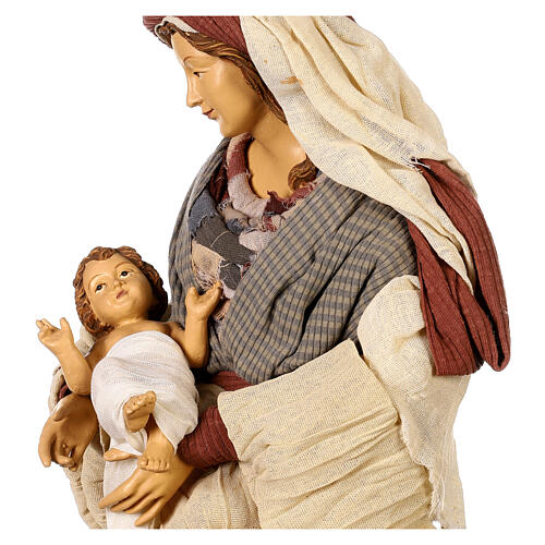 Holy Family statue Desert Light kneeling 50 cm resin and fabric 4