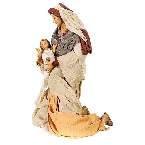 Holy Family statue Desert Light kneeling 50 cm resin and fabric 6