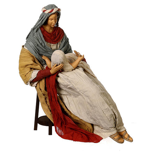 Hope Nativity set of 85 cm, resin and fabric 5