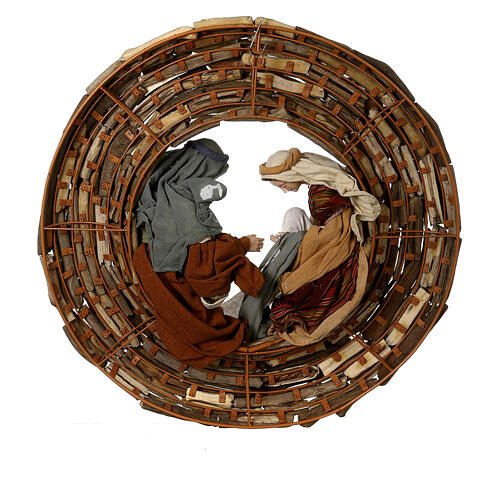 Wreath to hang of 85 cm with 50 cm Holy Earth Nativity 8