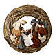 Wreath to hang of 85 cm with 50 cm Holy Earth Nativity s1