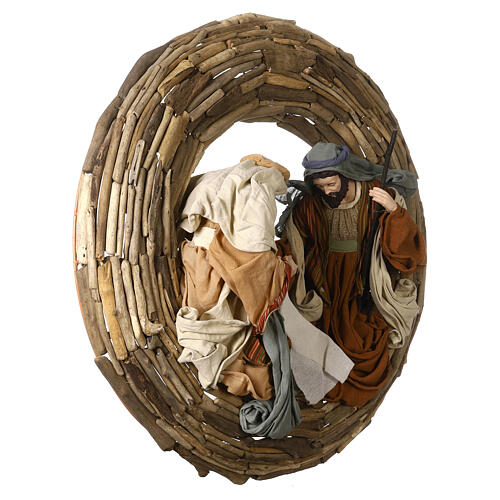 Coroa Natividade Holy Earth 50 cm resina e tecido diâm. 85 cm 7