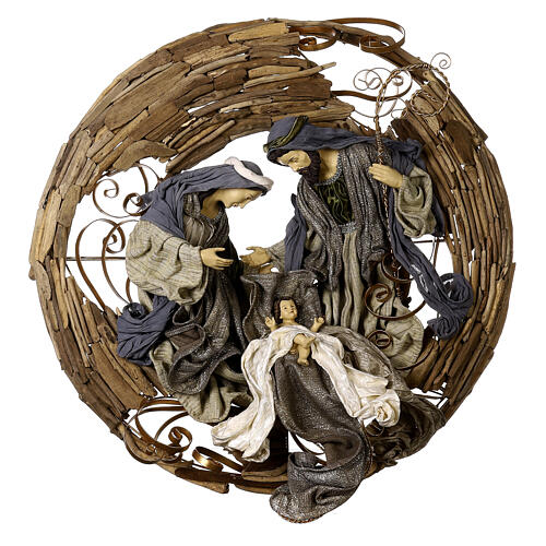 Wreath to hang of 85 cm with 50 cm Celebration Nativity 1