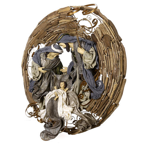 Wreath to hang of 85 cm with 50 cm Celebration Nativity 5