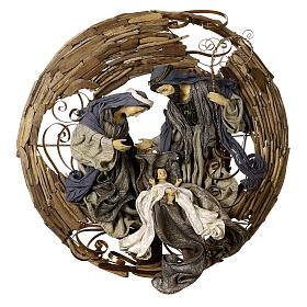 Couronne bois Nativité 50 cm Celebration diam. 85 cm