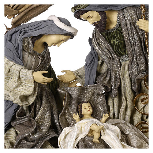Nativity Holy Family wooden crown 50 cm Celebration diam. 85cm 2