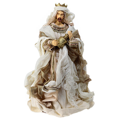 Set Reyes Magos tres piezas resina tela 40 cm 2