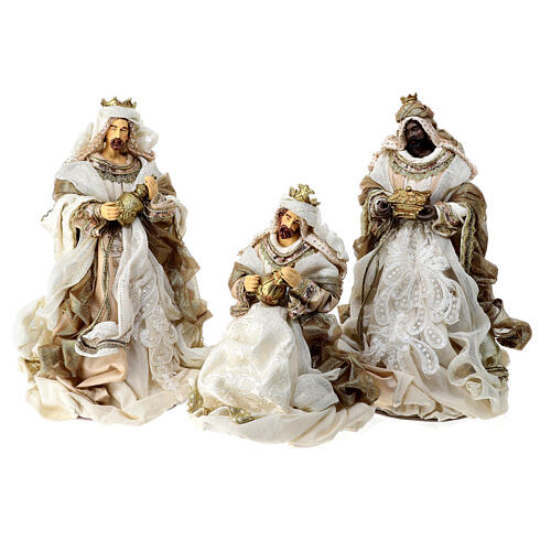 Set re Magi tre pezzi resina stoffa 40 cm 1