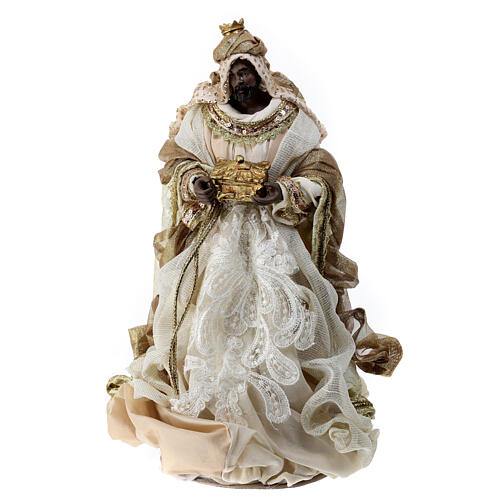 Conjunto Reis Magos 40 cm resina e tecido 3