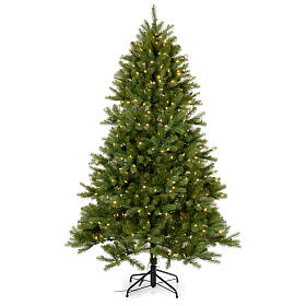 Árvore de Natal 210 cm Poly verde memória de forma luzes Bluetooth