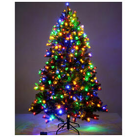 Árvore de Natal 210 cm Poly verde memória de forma luzes Bluetooth