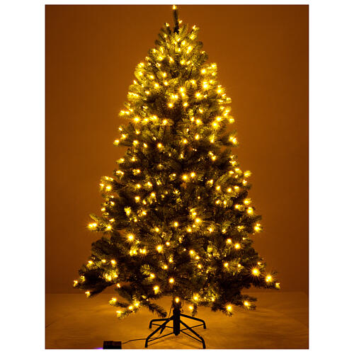 Árvore de Natal 210 cm Poly verde memória de forma luzes Bluetooth 3