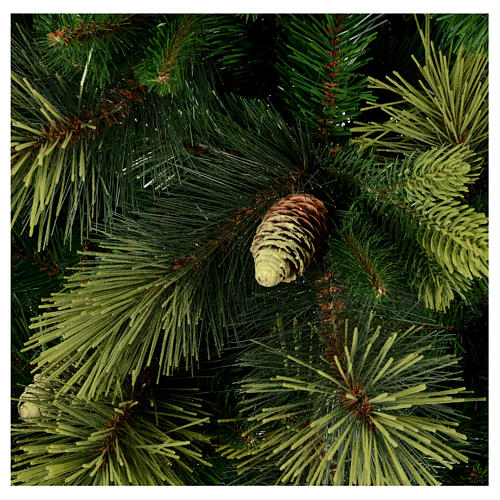 Albero di Natale 210 cm verde con pigne modello Carolina 2