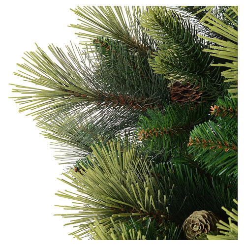 Albero di Natale 210 cm verde con pigne modello Carolina 4
