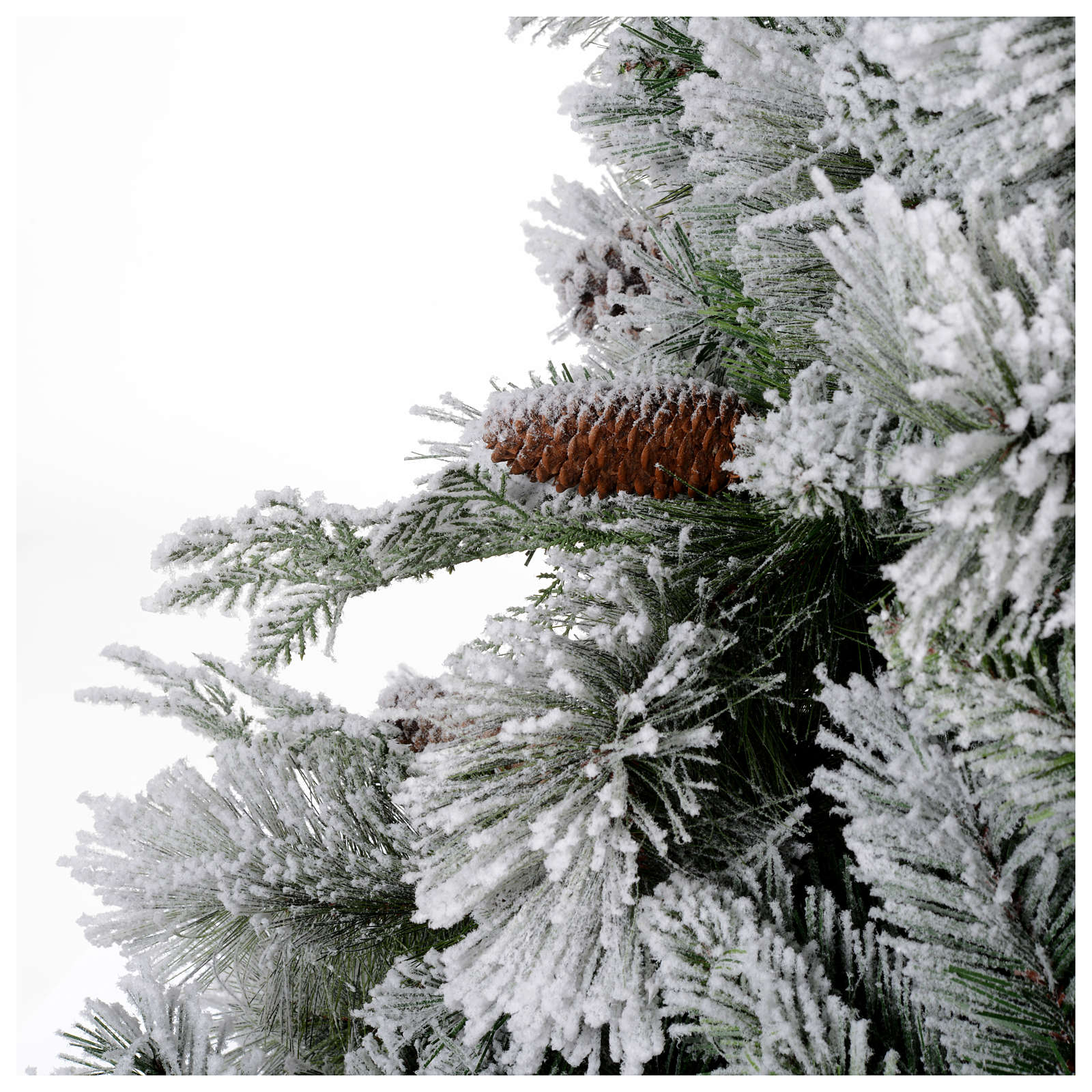Christmas tree 210 cm, flocked Bedford with pine cones online sales