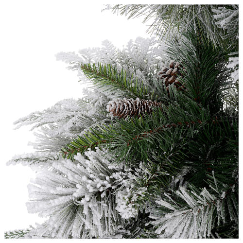 Grüner Weihnachtsbaum mit Schnee und Zapfen 180cm Mod. Bedford PVC 4
