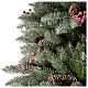 Grüner Weihnachtsbaum Slim 180cm mit Schnee Beeren und Zapfen Mod. Dunhill s2