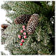 Slim Christmas tree 180 cm, Dunhill flocked with pine cones and berries s5