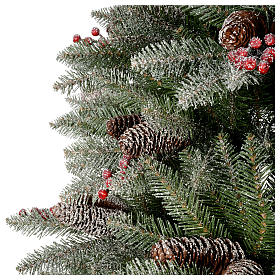 Alberi di Natale: Albero di Natale 180 cm Slim floccato bacche pigne Dunhill Alberi di Natale: Albero di Natale 180 cm Slim floccato bacche pigne Dunhill