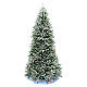 Slim Christmas tree 210 cm, Dunhill flocked with pine cones and berries s1