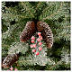 Slim Christmas tree 210 cm, Dunhill flocked with pine cones and berries s3