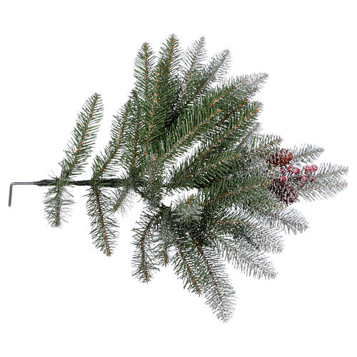 Grüner Weihnachtsbaum 180cm mit Schnee Beeren und Zapfen Mod. Dunhill 6