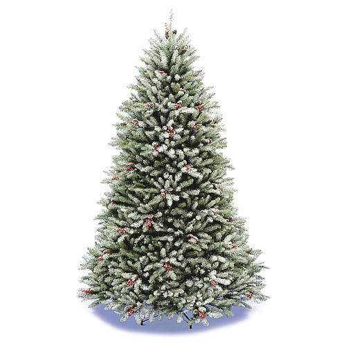 Árvore de Natal 180 cm nevado pinhas bagas Dunhill 1