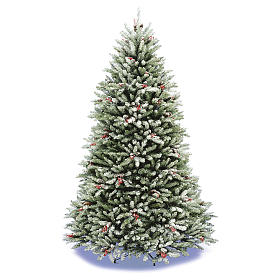 Grüner Weihnachtsbaum 240cm mit Schnee Beeren und Zapfen Mod. Dunhill