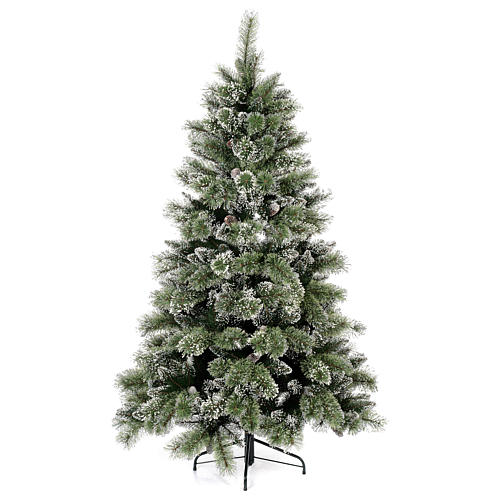 Árbol de Navidad 180 cm verde piñas Glittery Bristle 1