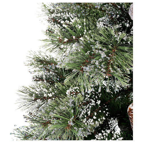 Albero di Natale 180 cm verde pigne Glittery Bristle 4