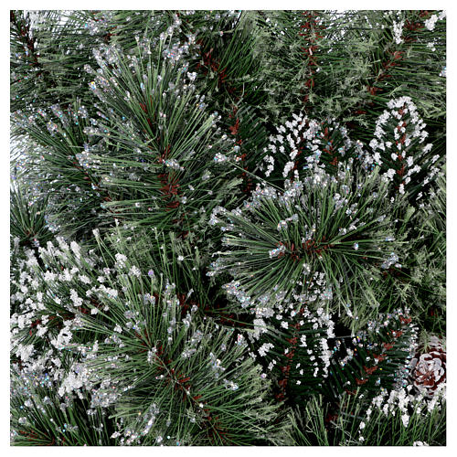 Christmas tree 225 cm, green with glitter and pine cones Bristle 8