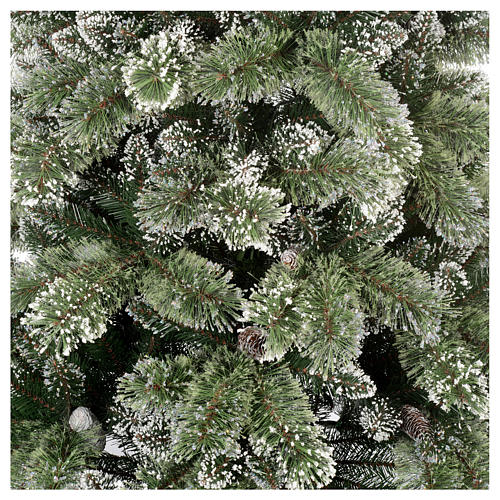 Albero di Natale 225 cm verde con glitter e pigne Bristle 3