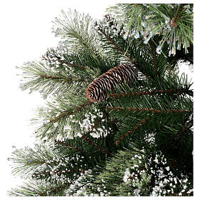 Christmas tree 225 cm, green with glitter and pine cones Bristle